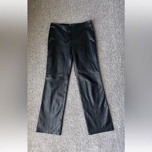 Vintage Adrienne Vittadini Black Soft Leather Pants Women's 12